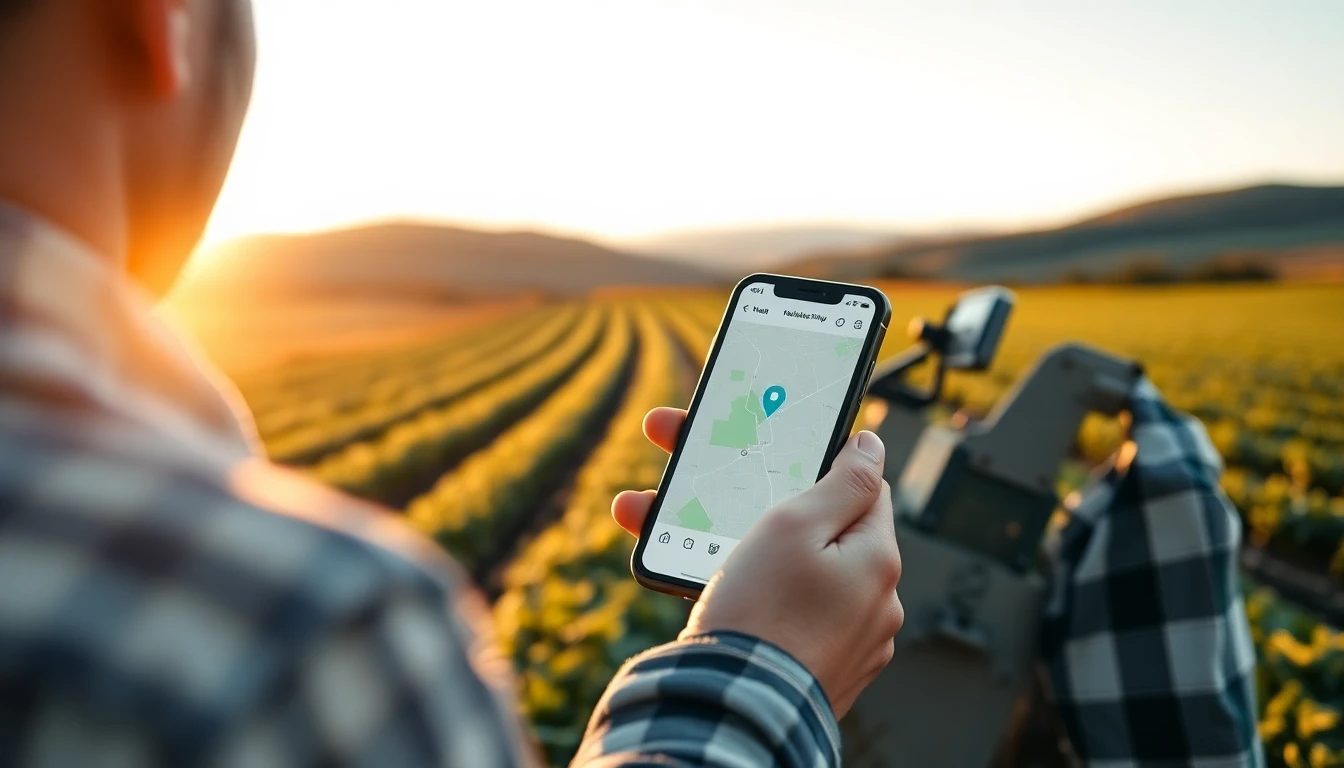 Field agronomist capturing geotagged inspection data on a mobile app in a remote farm with no connectivity, illustrating offline-first AgriTech software